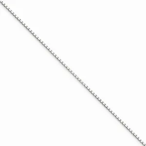 10K White Gold Box Chain Anklet