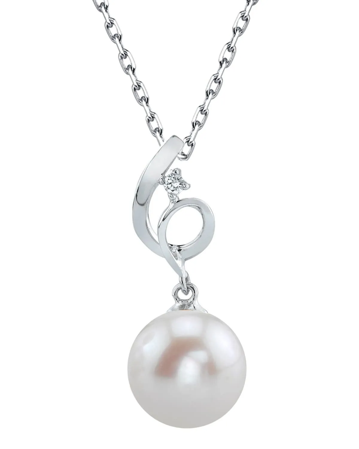 14K Gold Freshwater Pearl & Diamond Symphony Pendant