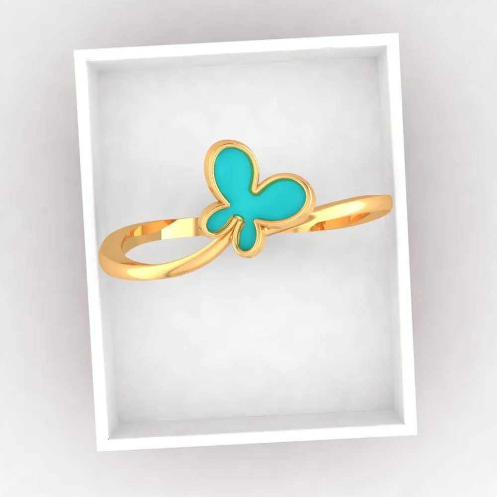 14k Gold Ring With A Butterfly On Top