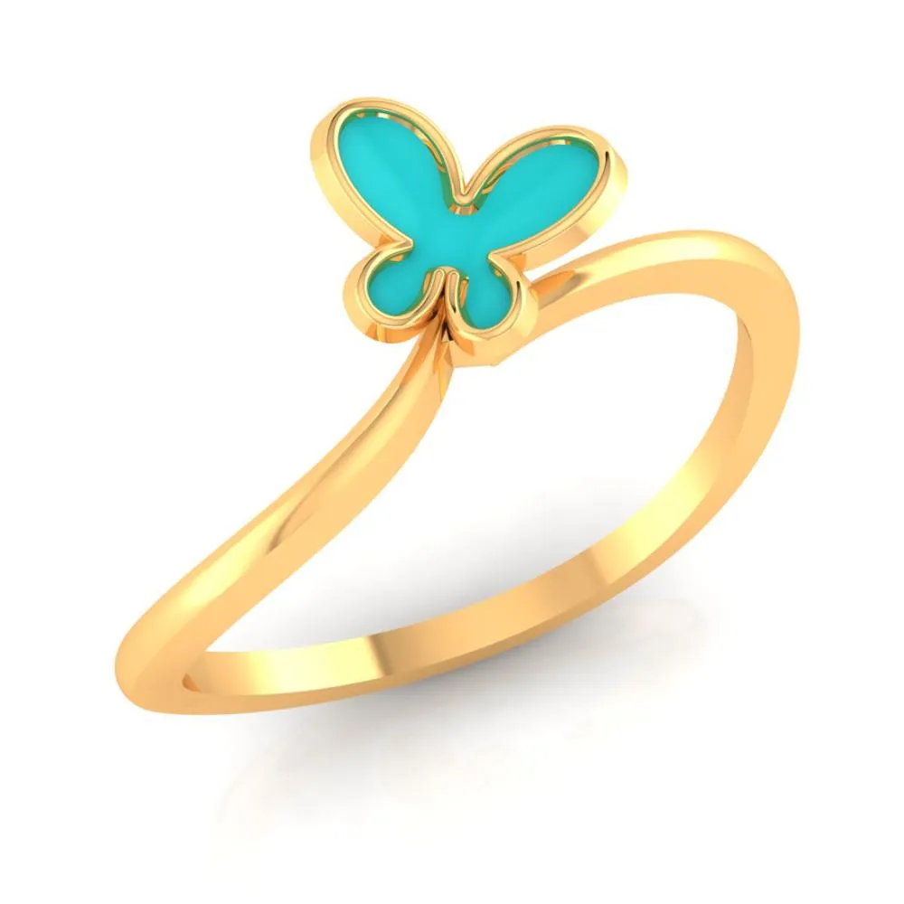 14k Gold Ring With A Butterfly On Top