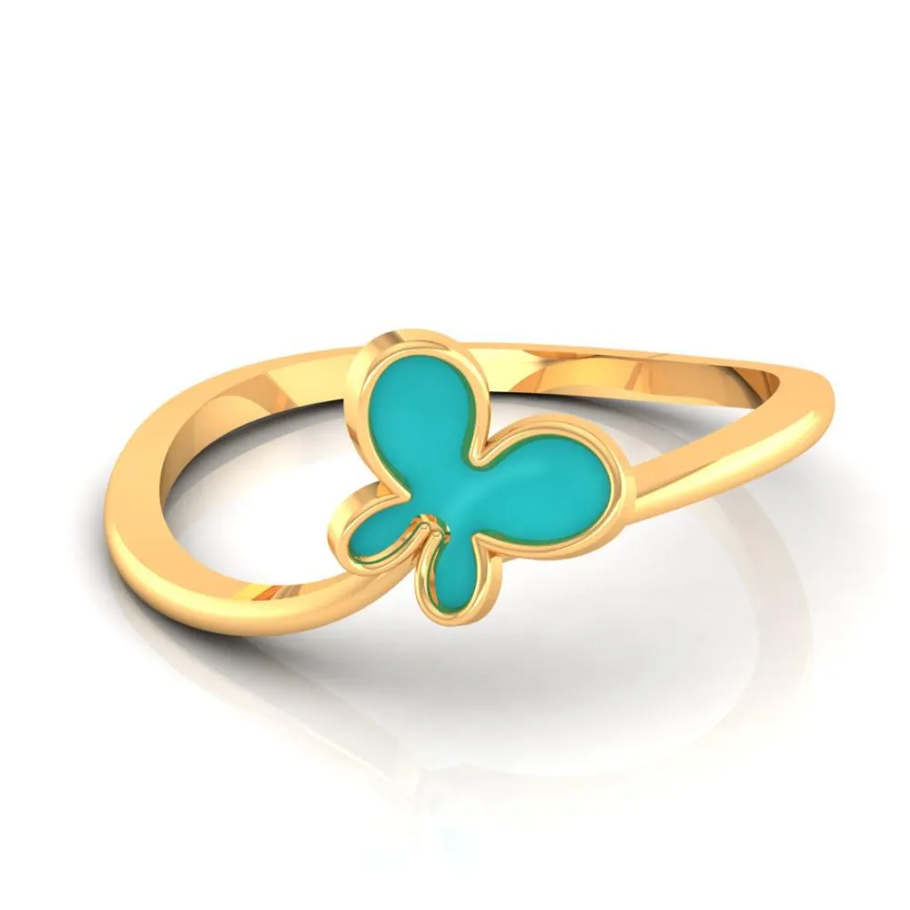 14k Gold Ring With A Butterfly On Top