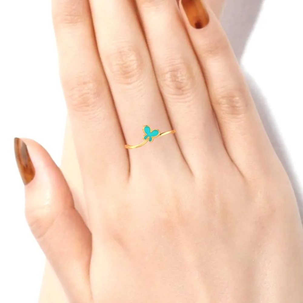 14k Gold Ring With A Butterfly On Top