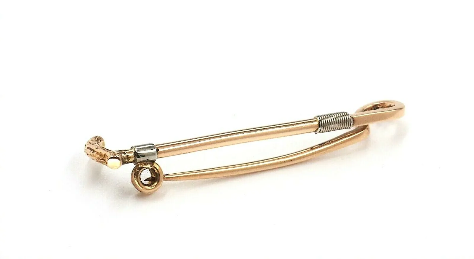 15ct Yellow & White Gold Bar Walking Stick Brooch