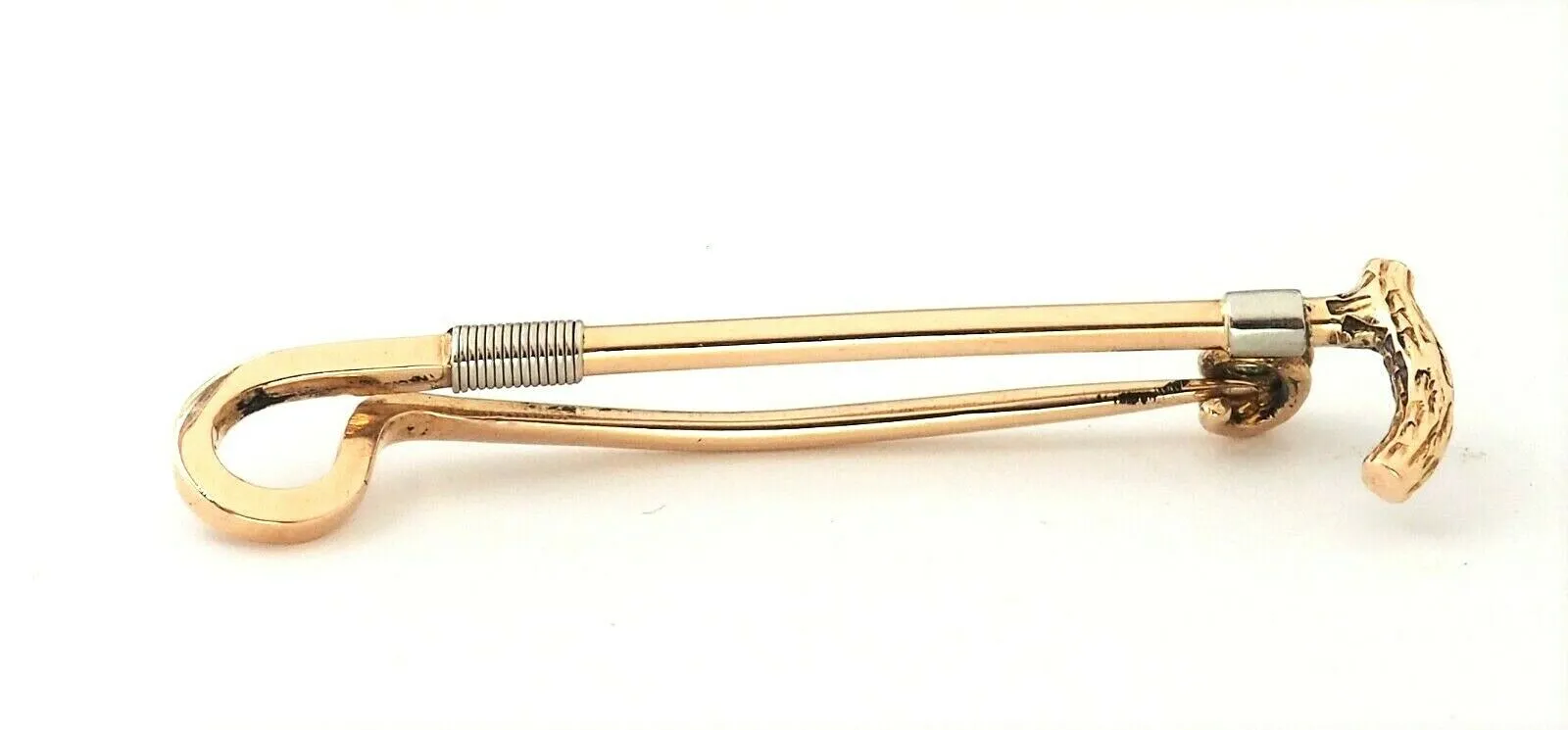 15ct Yellow & White Gold Bar Walking Stick Brooch