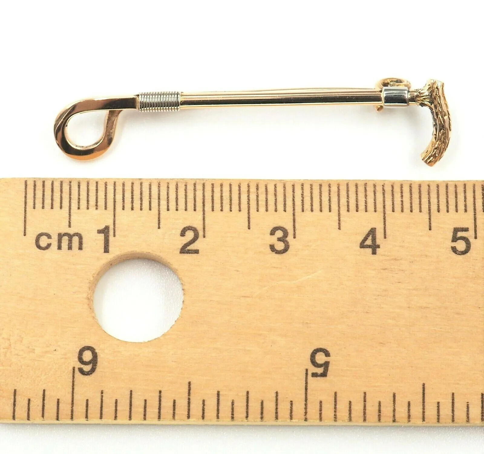 15ct Yellow & White Gold Bar Walking Stick Brooch