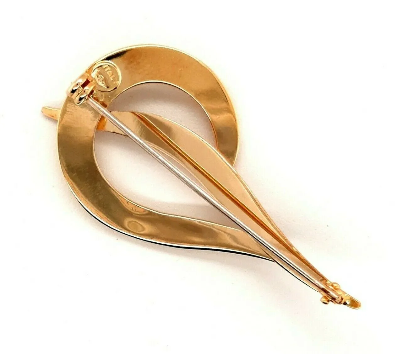 18ct Yellow Rose & White Gold Brooch