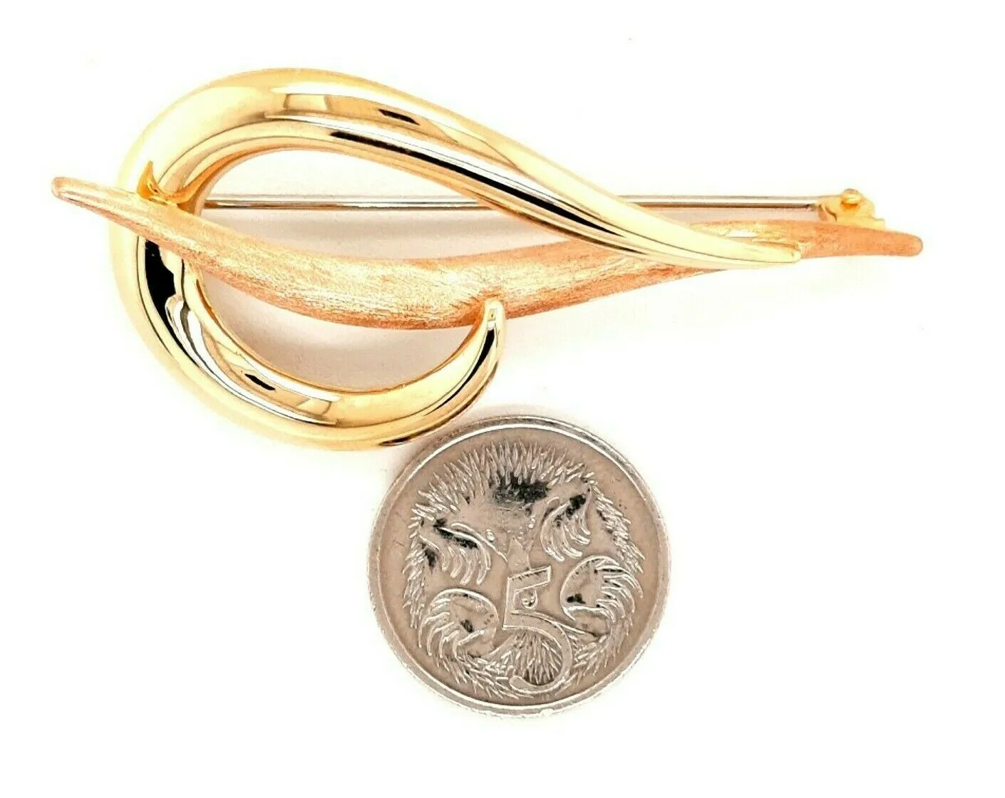 18ct Yellow Rose & White Gold Brooch