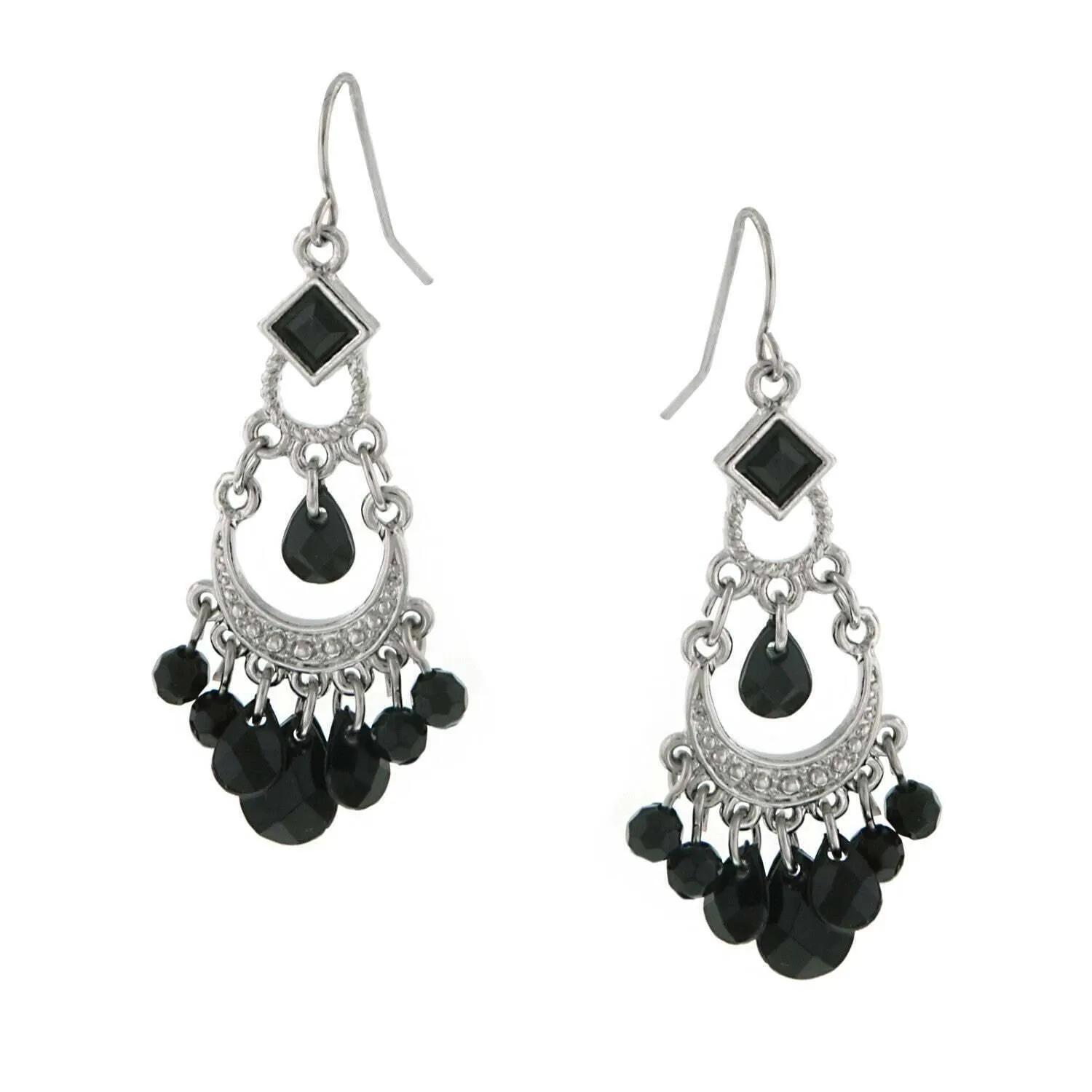 1928 Jewelry Briolette Beads Chandelier Earrings