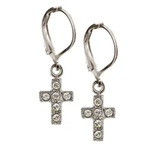 1928 Jewelry Crystal Ab Cross Drop Earrings