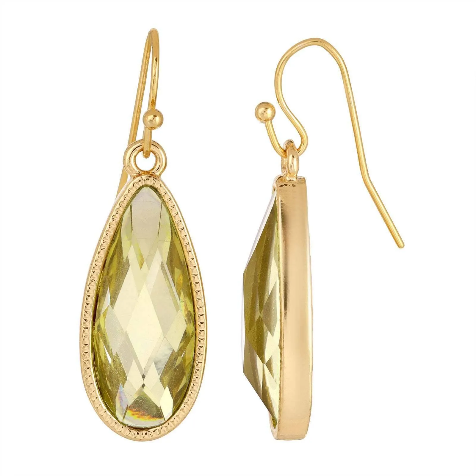 1928 Jewelry Light Topaz Stone Elongated Teardrop Earrings