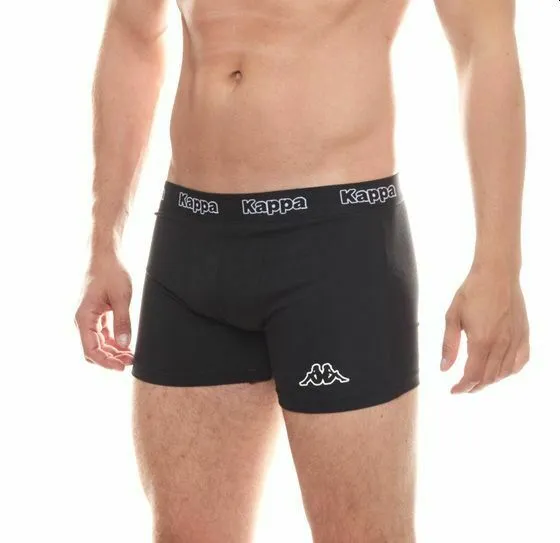 2 x Kappa Trunks Mens Black Boxers Underwear Trunk Boxer Shorts S M L Xl Xxl