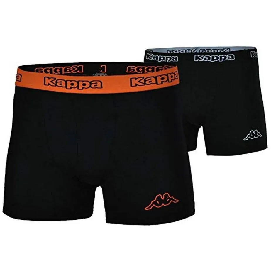 2 x Kappa Trunks Mens Black Boxers Underwear Trunk Boxer Shorts S M L Xl Xxl