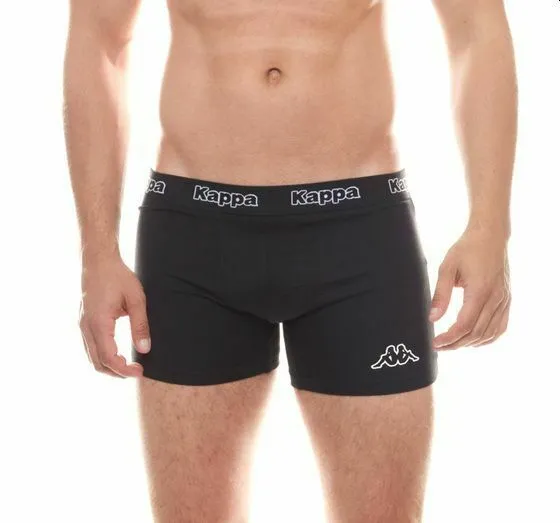 2 x Kappa Trunks Mens Black Boxers Underwear Trunk Boxer Shorts S M L Xl Xxl