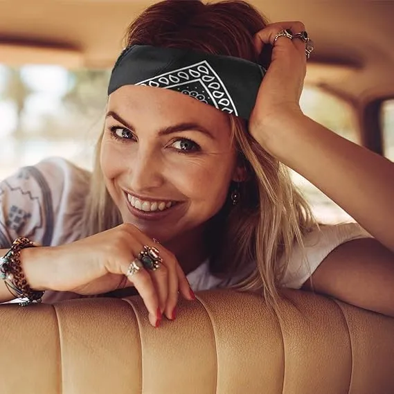 5 Pack Premium Unisex Paisley Bandanas Headbands