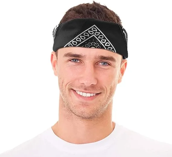 5 Pack Premium Unisex Paisley Bandanas Headbands