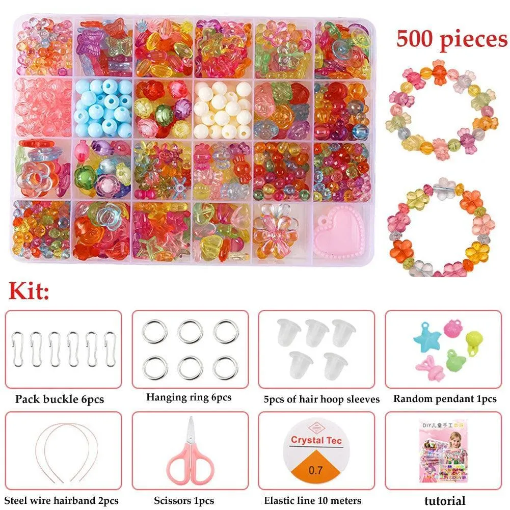 500 Colorful Beads Jewelry Making Kit: Spark Creativity - Craft Gift