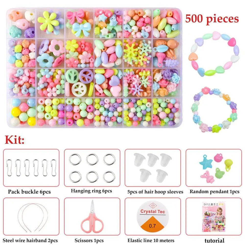 500 Colorful Beads Jewelry Making Kit: Spark Creativity - Craft Gift