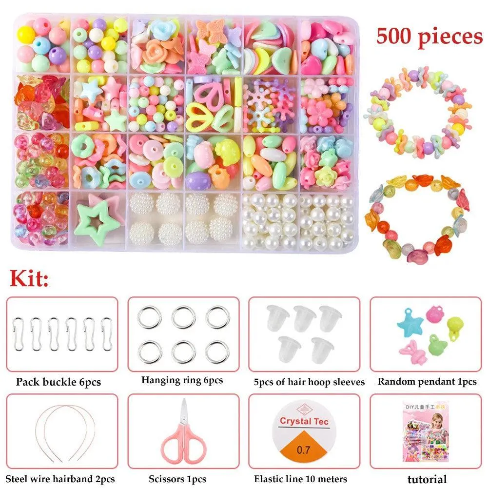 500 Colorful Beads Jewelry Making Kit: Spark Creativity - Craft Gift