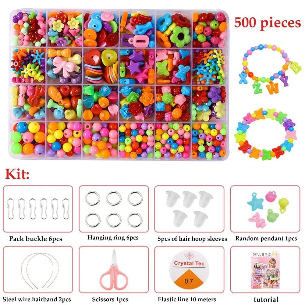 500 Colorful Beads Jewelry Making Kit: Spark Creativity - Craft Gift