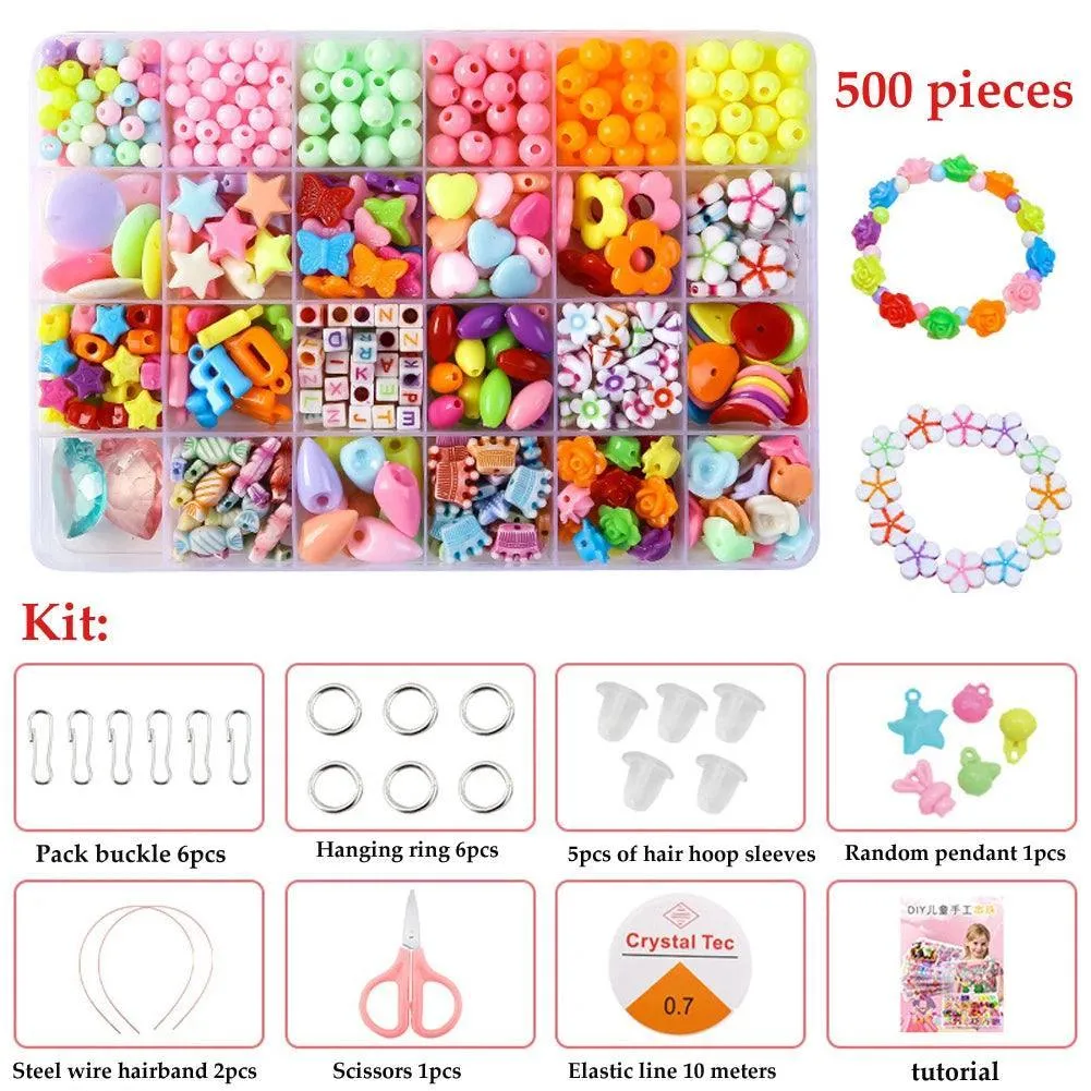 500 Colorful Beads Jewelry Making Kit: Spark Creativity - Craft Gift