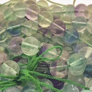 8mm Round Gemstone Beads - Fluorite  (10 Pack)