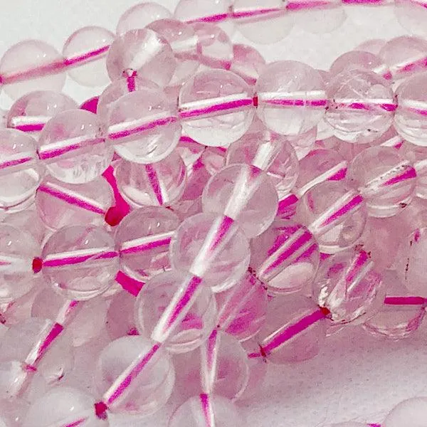 8mm Round Gemstone Beads - Rose Quartz (10 Pack)