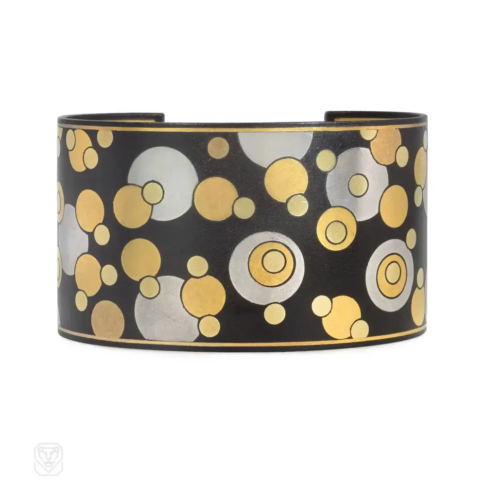 Angela Cummings for Tiffany gold damascene bubble cuff