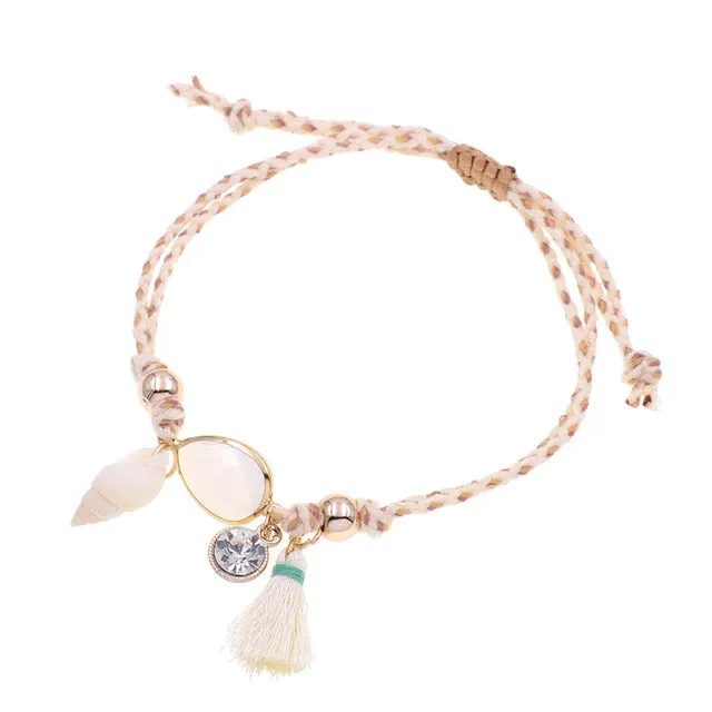 Anklets for women handmade shell /crystal BOHO Anklet bracelets