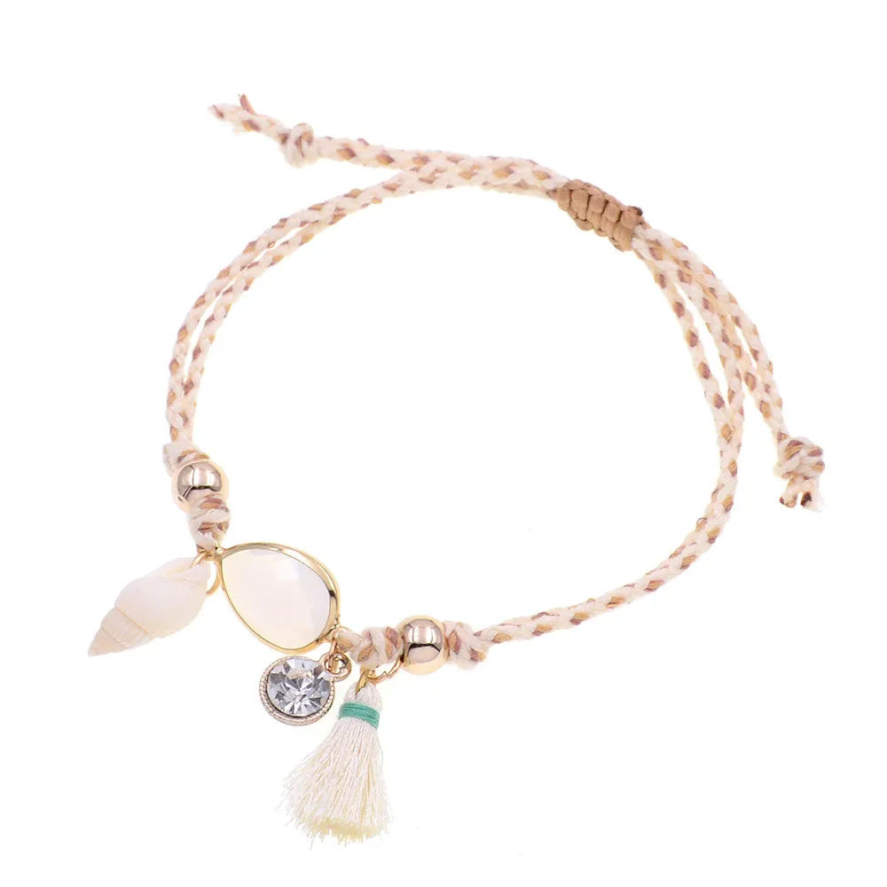 Anklets for women handmade shell /crystal BOHO Anklet bracelets