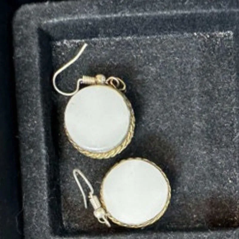 Antique Handmade White Gemstones Earrings