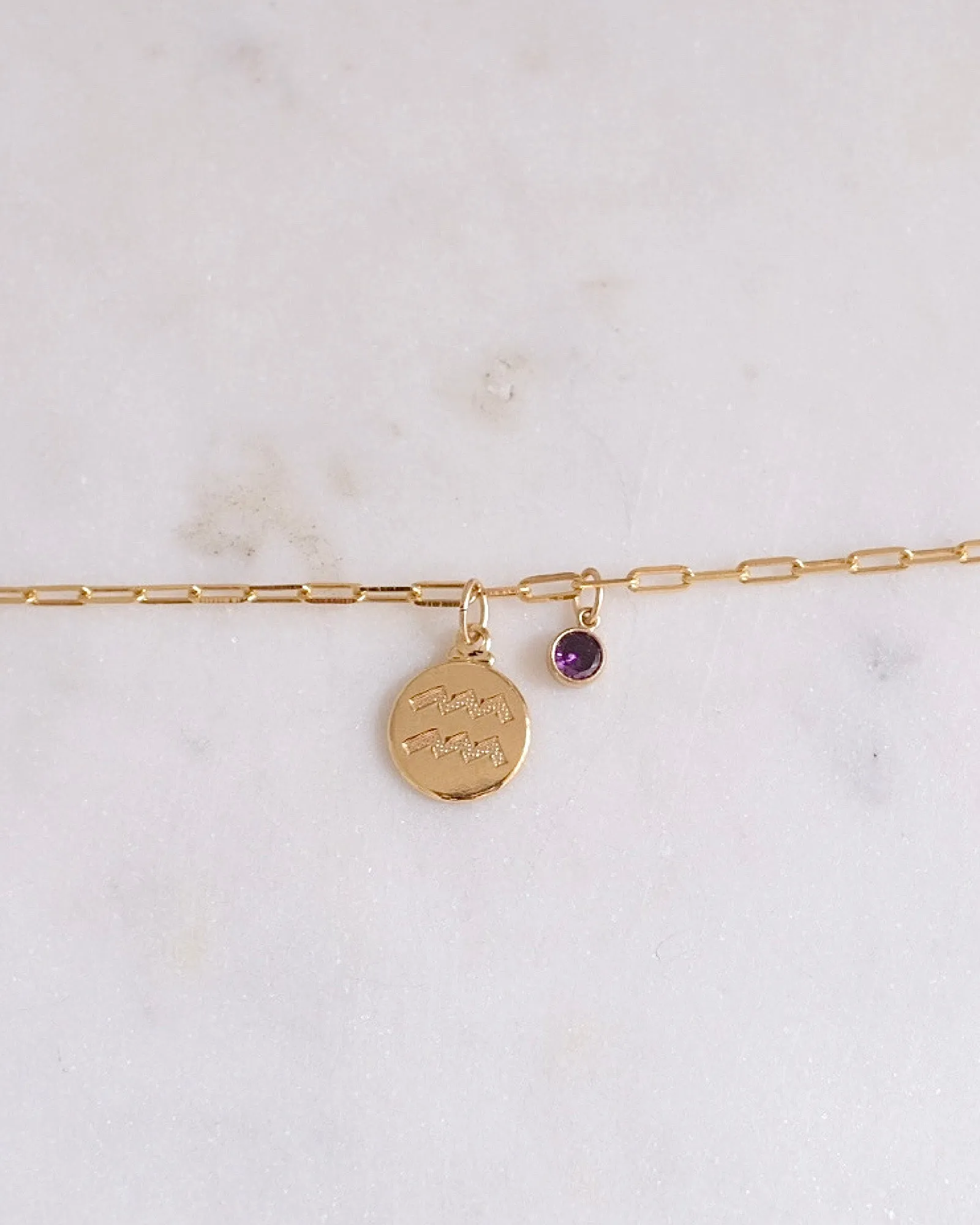 Aquarius Zodiac Anklet