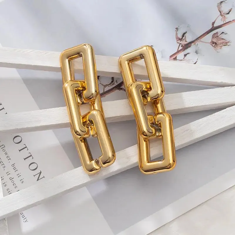 AVR JEWELS Korean Geometric Earrings 2 Pcs/Set