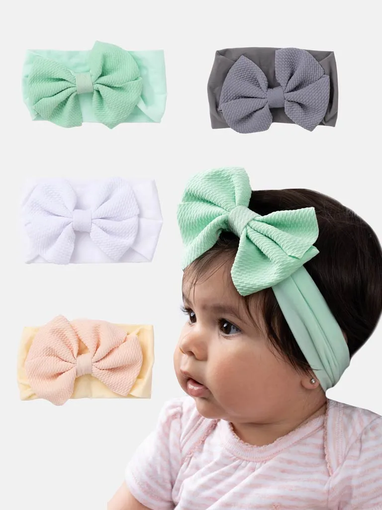 Baby Girl Texture Bow Hairband - Spring Tones