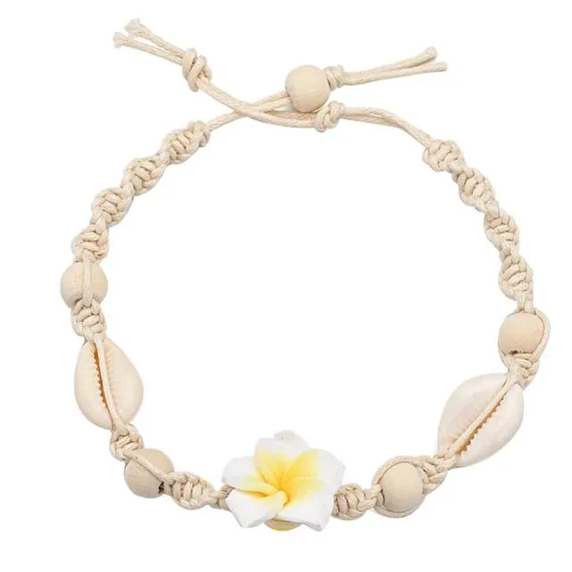 Bohemian Flower Sea Shell Beads Anklet Foot Chain Women