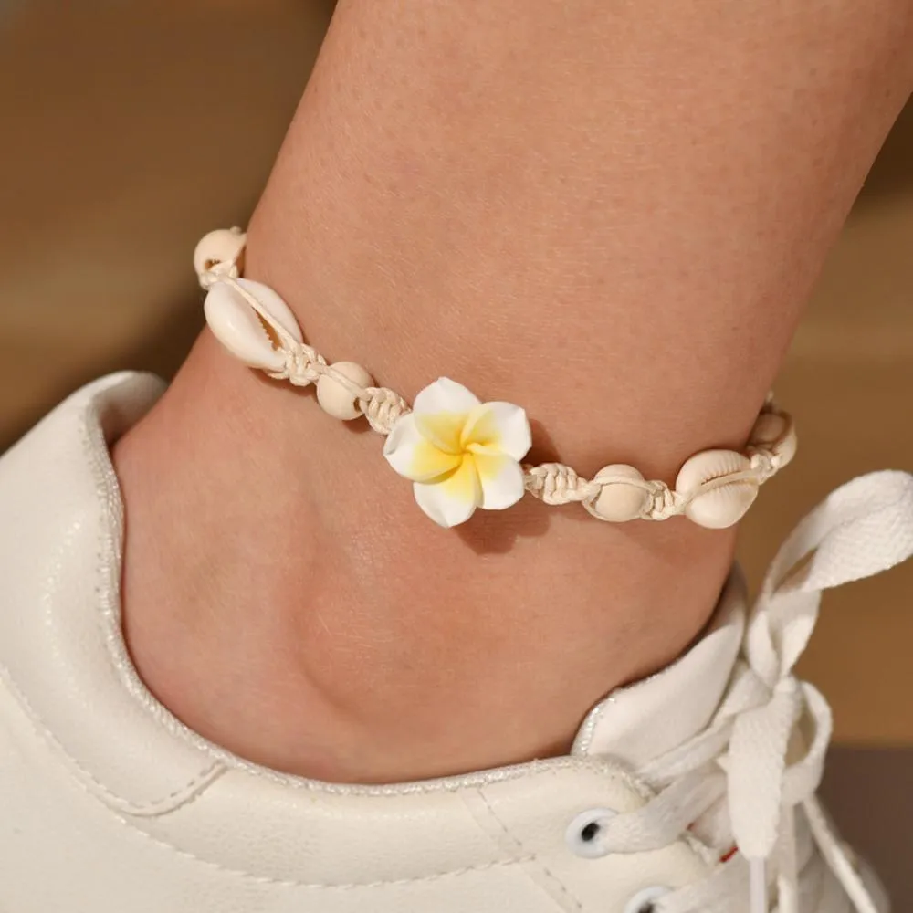 Bohemian Flower Sea Shell Beads Anklet Foot Chain Women