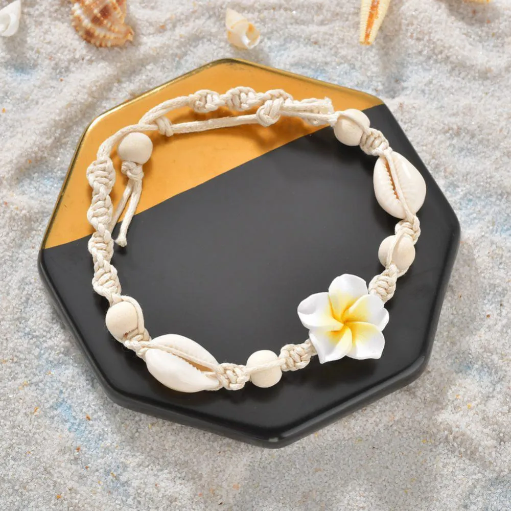 Bohemian Flower Sea Shell Beads Anklet Foot Chain Women