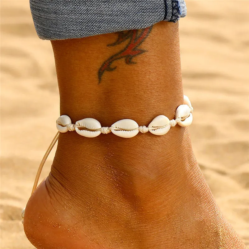 Bohemian Shell Anklets for Women Summer Beach Barefoot Bracelet Ankle