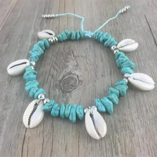 Bohemian Shell Beads Stone Anklets For Women