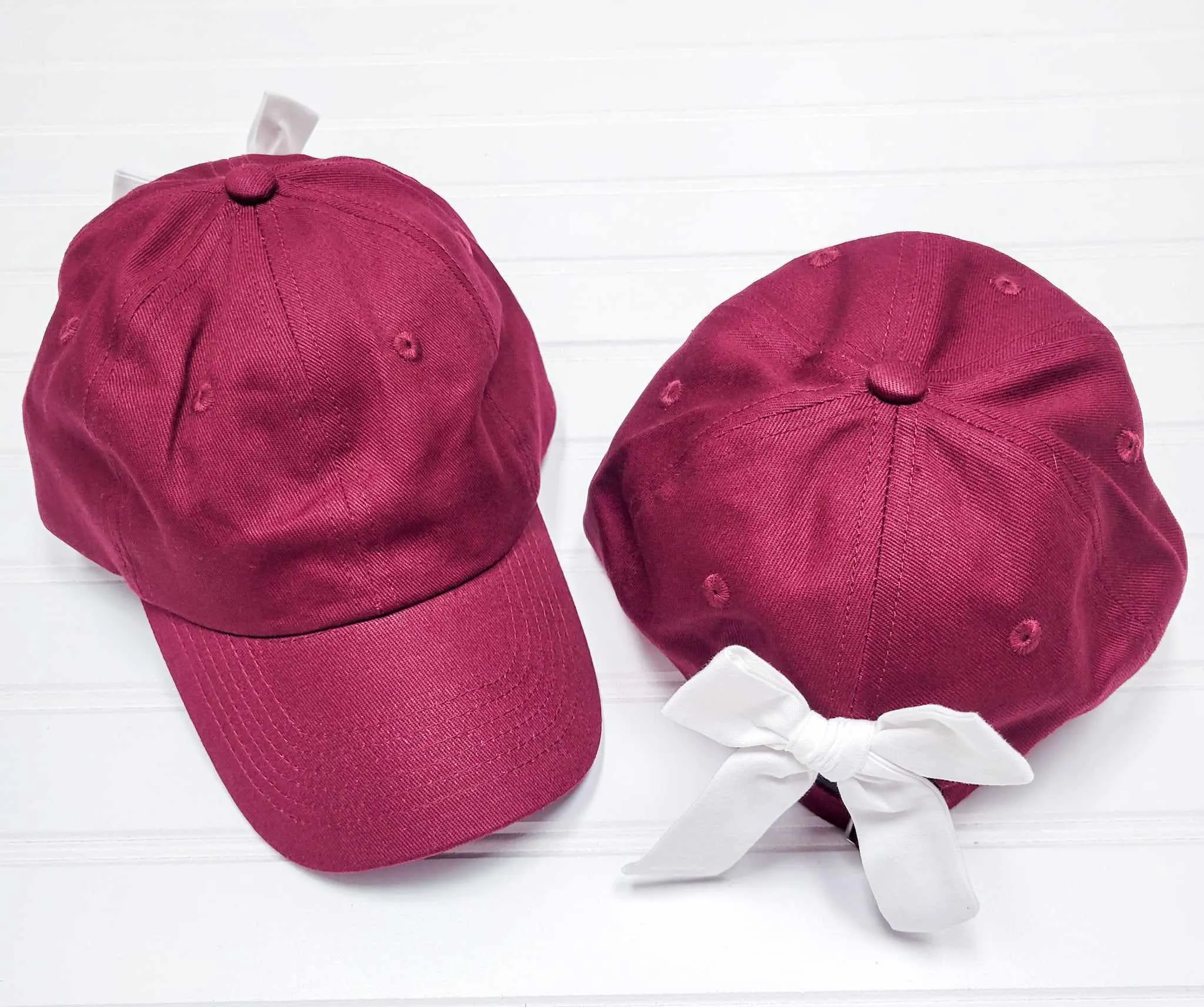 Bow Baseball Hat - Maroon