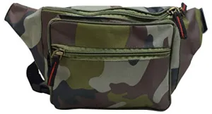 Camo nylon waist fanny pack belt bag pouch travel hiking camping hip purse men women (camo)