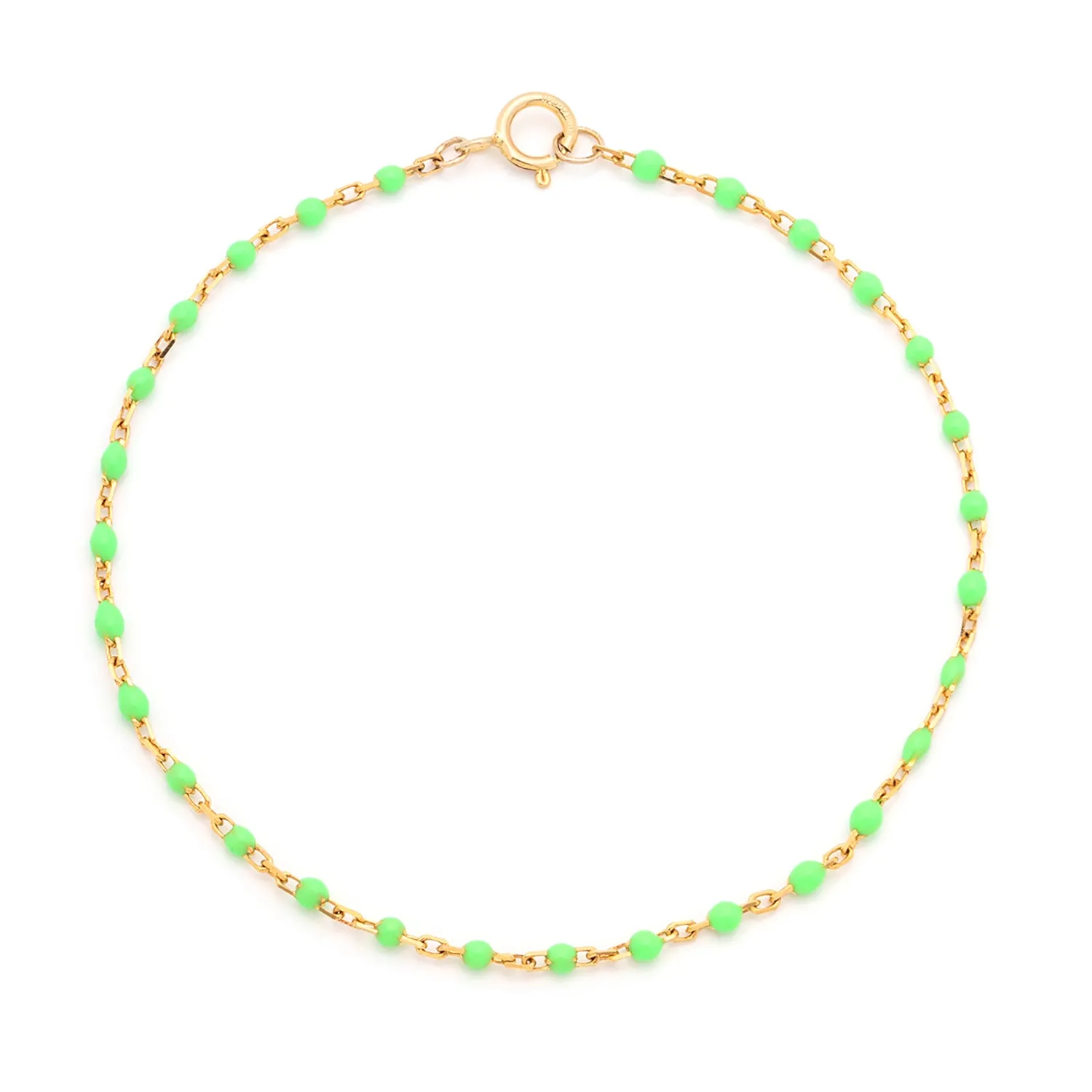 Candy Chain Anklet | Lime & Gold