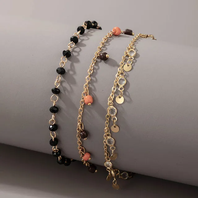 Colorful Bead Anklets for Women