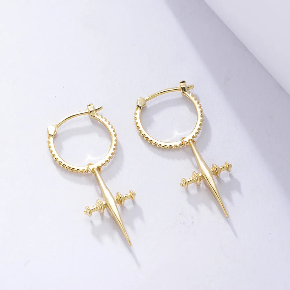 Cross Silver Drop Earrings for Women