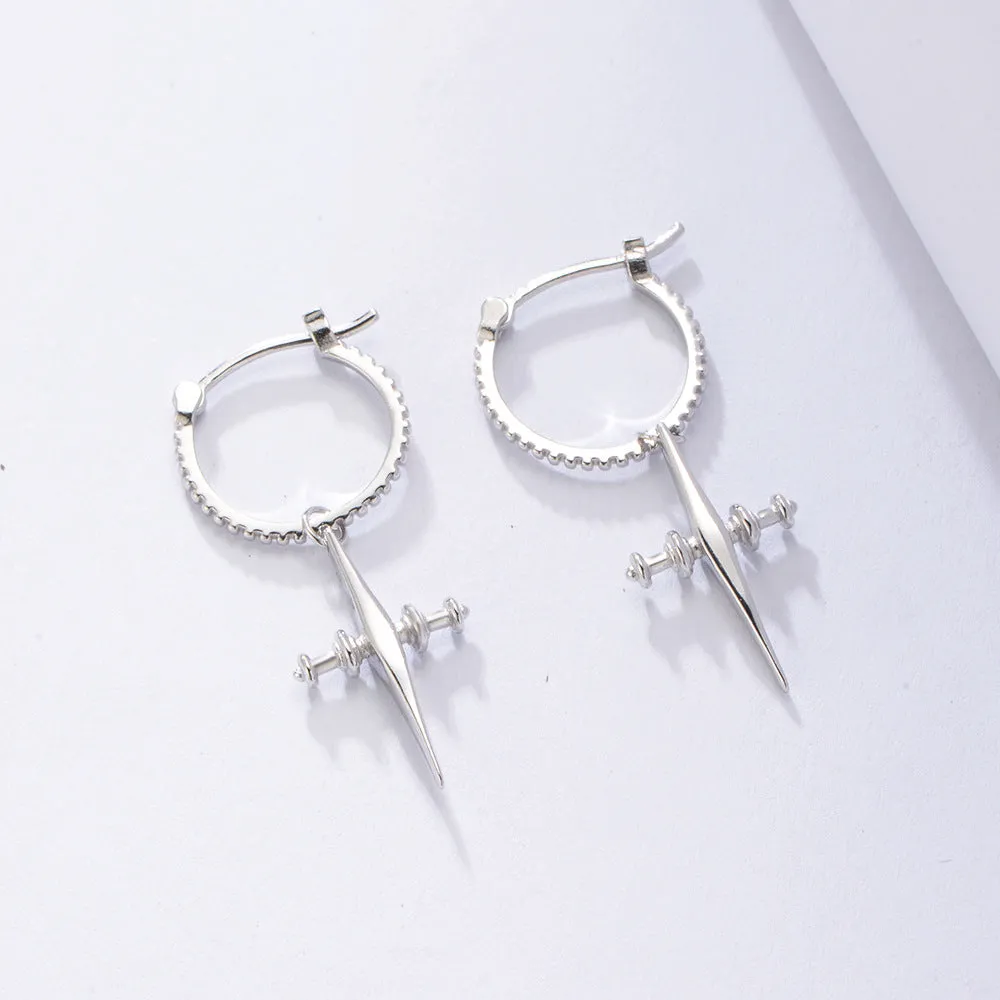 Cross Silver Drop Earrings for Women