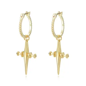 Cross Silver Drop Earrings for Women