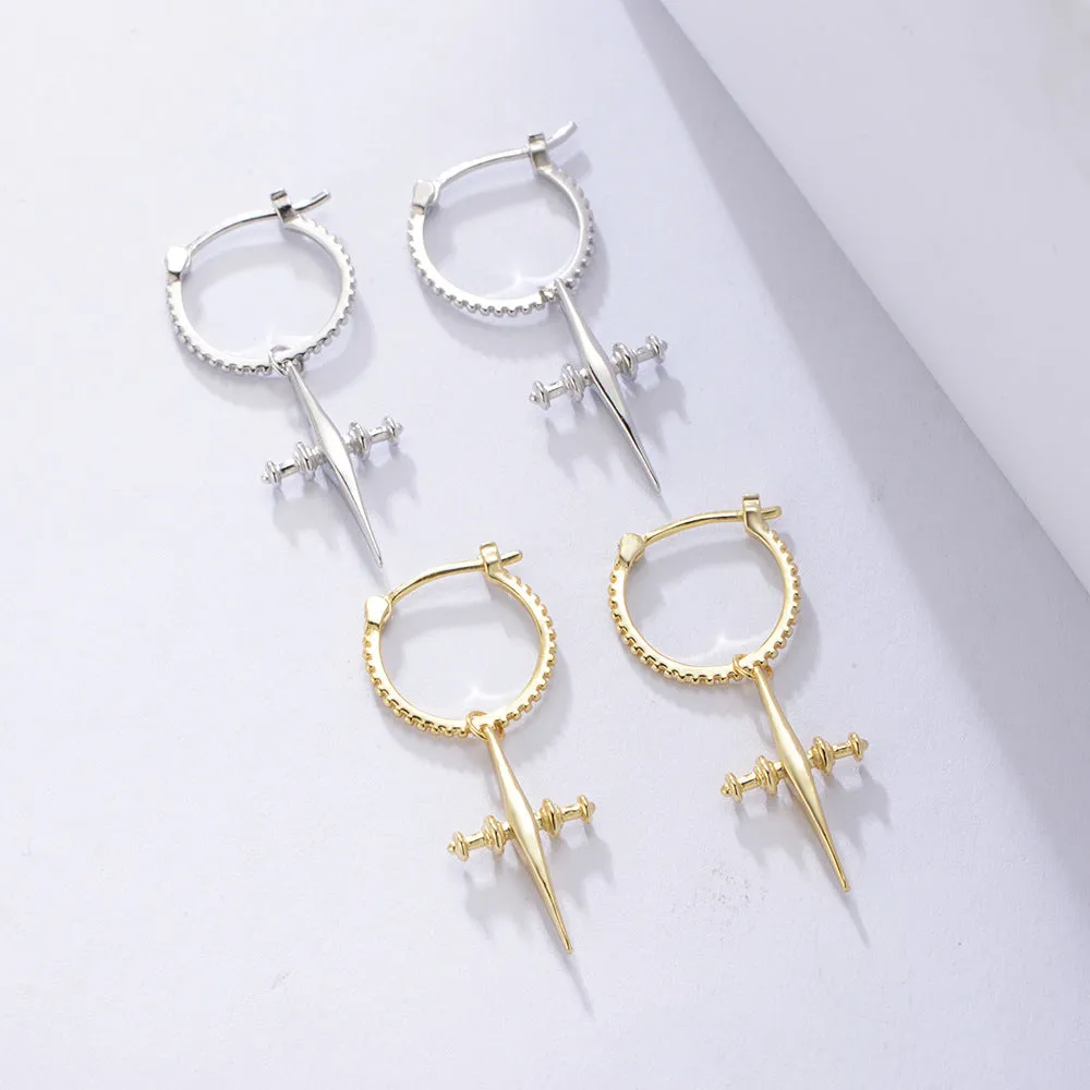 Cross Silver Drop Earrings for Women