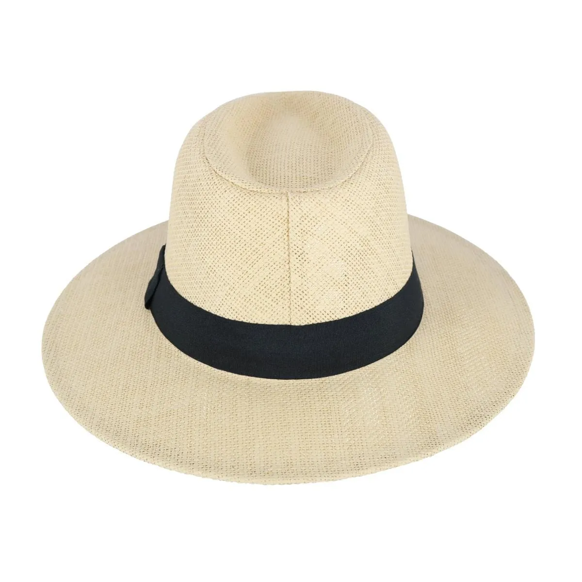 CTM® Men's Flat Brim Straw Fedora Hat