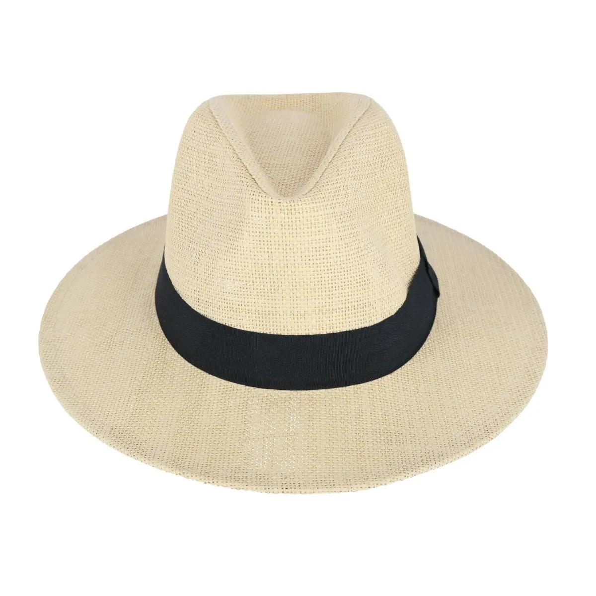 CTM® Men's Flat Brim Straw Fedora Hat