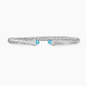 David Yurman Cablespira ® Flex Bracelet with Blue Topaz and Diamonds