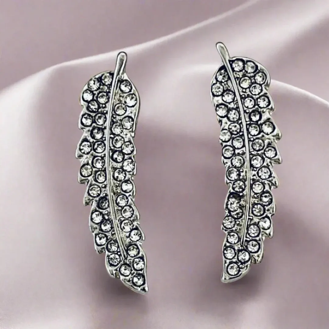 Dazzling Leaves, feathers Earrings